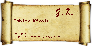 Gabler Károly névjegykártya